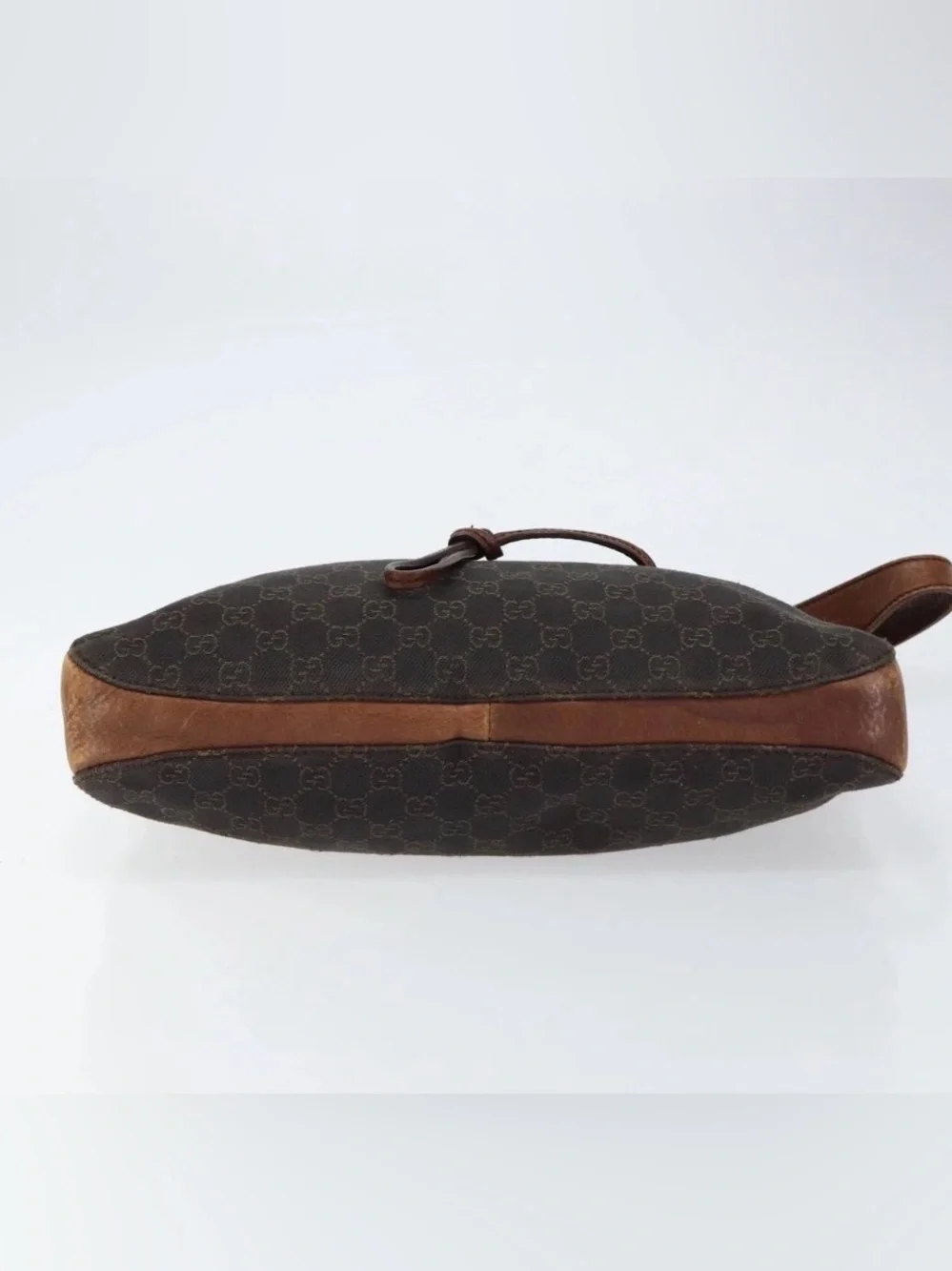 Gucci Horse-bit Brown Monogram Canvas Shoulder Bag w/ Brown Leather Trim - Picture 8 of 16
